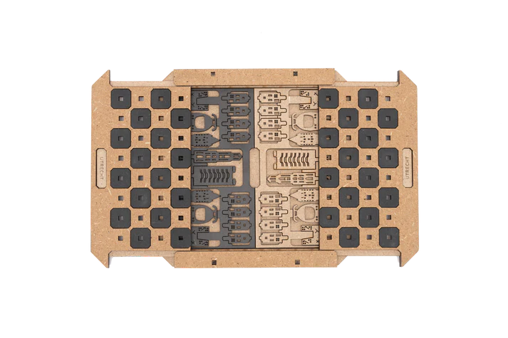 Duurzaam schaakspel zonder plastic verpakking, perfect voor op reis.