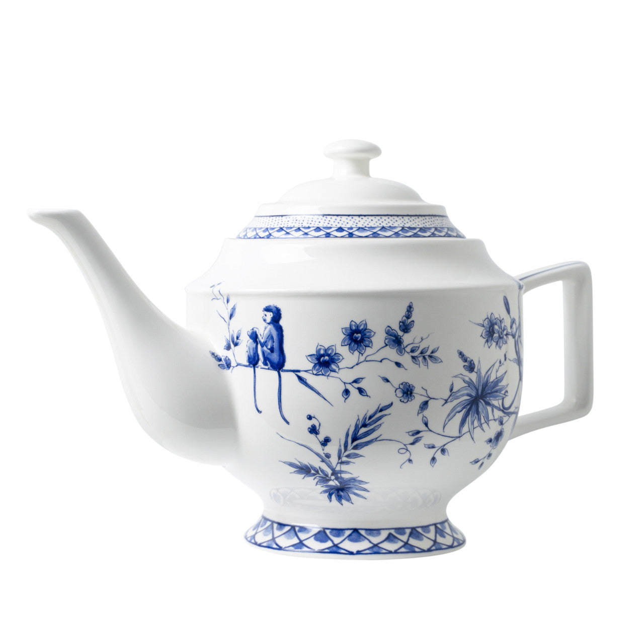 "Ontdek de kunst van het thee schenken met deze prachtige theepot uit de collectie van Janny van der Heijden, waarin de ondeugende aapjes je uitnodigen voor een moment van pure vreugde en genot.