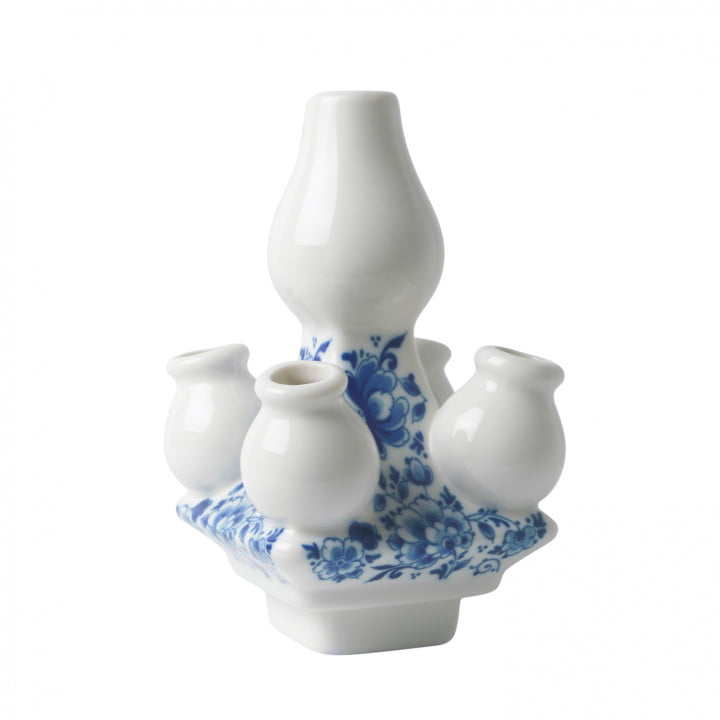 Stapelvaas 3-delig Sierlijke bloem blauw wit, geïnspireerd door klassieke Delfts blauwe ontwerpen, met elegante bloemenprint en moderne twist, geleverd in unieke verpakkingsdozen