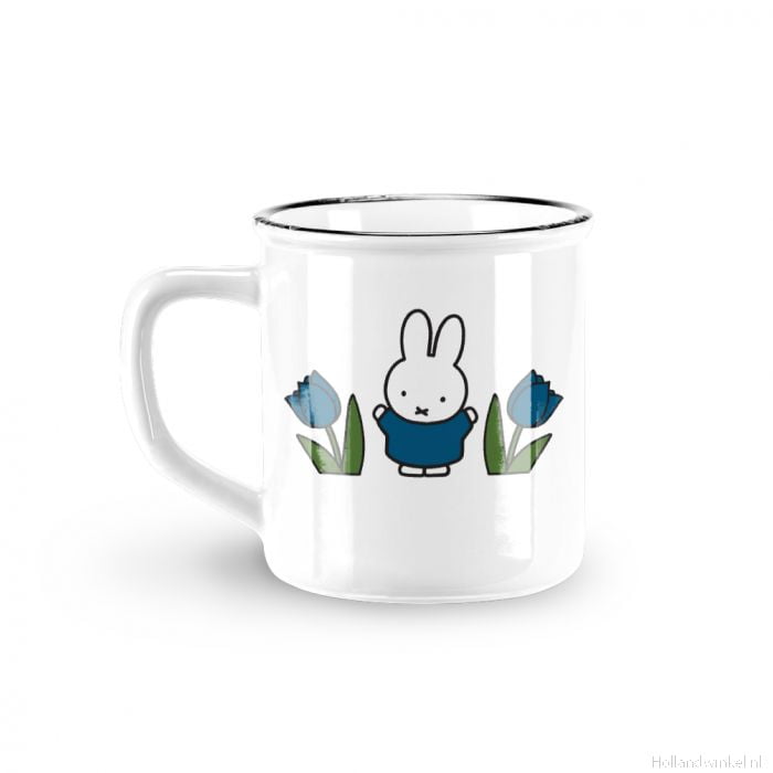 Retro Mok ''Nijntje Met Tulpen - BLauw