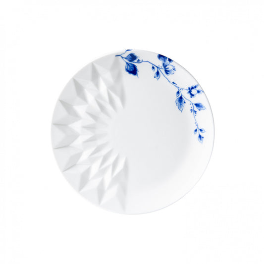 Blauw Vouw Gebaksschoteltje - Een verfijnd en handgemaakt ontwerp van Romy Kühne, perfect voor het serveren van heerlijke lekkernijen met een vleugje eigentijdse elegantie." Laat het me weten als dit goed is of als je nog verdere aanpassingen wilt